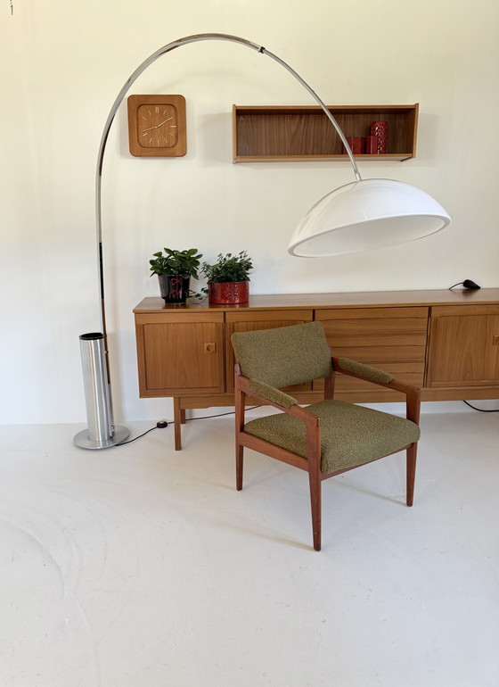 Image 1 of Vintage XXL chromen booglamp, Italië ‘70