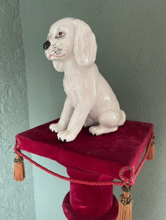 Image 1 of Italian 1970s Ceramic Spaniel Figurine