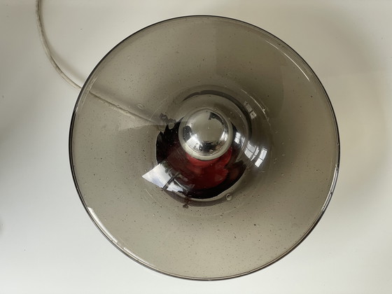 Image 1 of Vintage Space Age UFO Bubble Glass/ Smoke Glass Ceiling Lamp