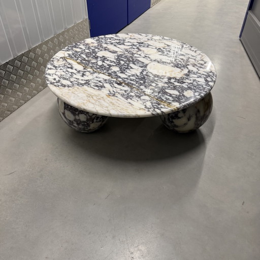 Table basse ronde en marbre Viola Calacatta