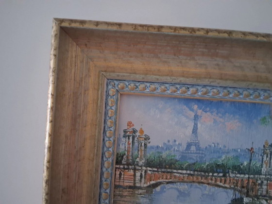 Image 1 of CAROLINE C. BURNETT | Figure/Torre Eiffel/Parigi | Dipinto originale ad olio su cartone