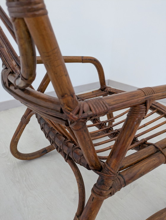 Image 1 of Salon en bambou - Fauteuils, table basse et porte-manteau - Vintage