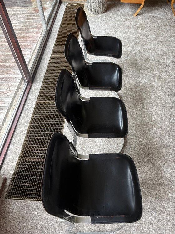 Cidue C2 Chairs Willy Rizzo – Dining chairs, Leather, Metal (photo 6 of 8)