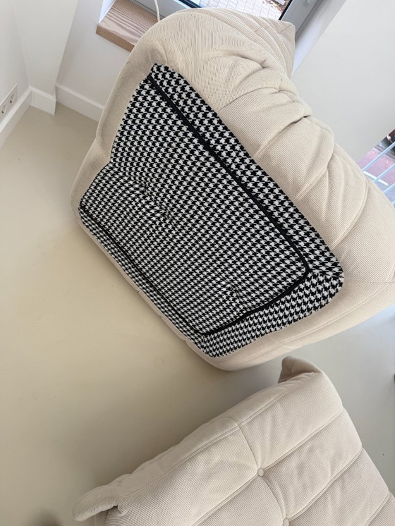 Image 1 of Modular Lounge Set in Togo Style – 2x Armchair + Ottoman – Corduroy