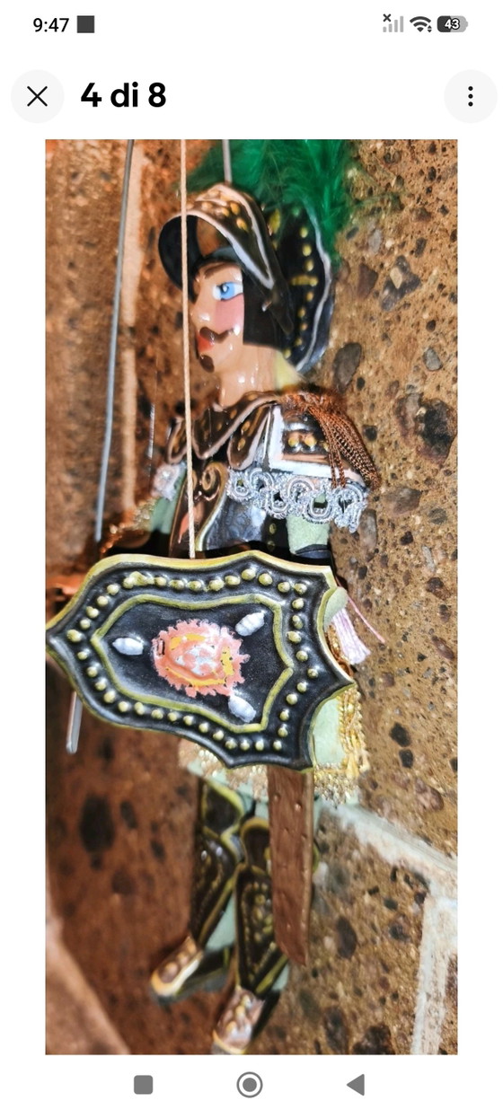 Orlando Pupo Marionetta Siciliana Vintage Cm 28 – Oggetti decorativi, Metal, Textile (photo 4 of 8)