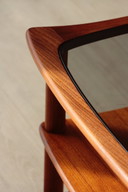Tavolino vintage G Plan - E Gomme - in teak e vetro fumé