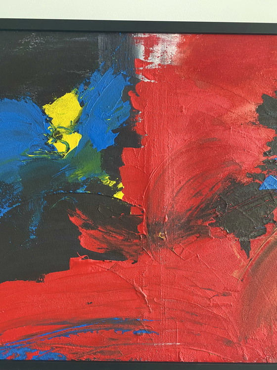 Image 1 of Almee Red Blue Black  Acryl Schilderij Afm 80X 60 Cm