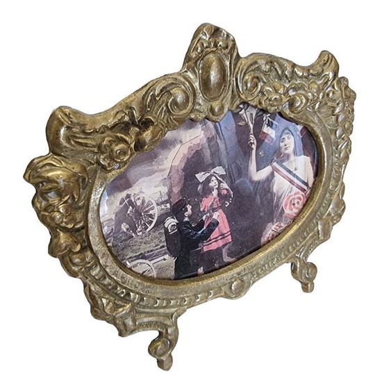 Image 1 of Oud Frans messing fotolijstje jaren 30