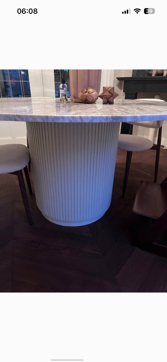 Tavolo da Pranzo in Marmo Incl. 4 Sedie Ø140 Cm (Nuovo) – Nordal, Tavoli da pranzo, Marble (photo 5 of 5)