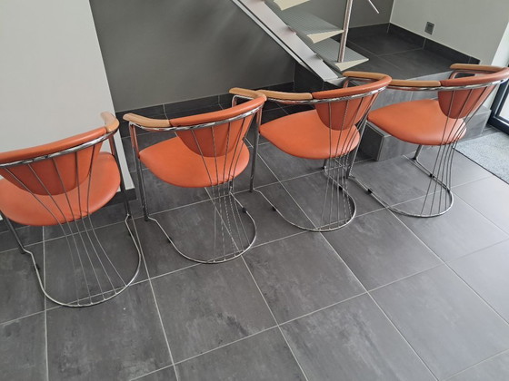 Image 1 of Set of 4 Italian design chairs, Effezeta