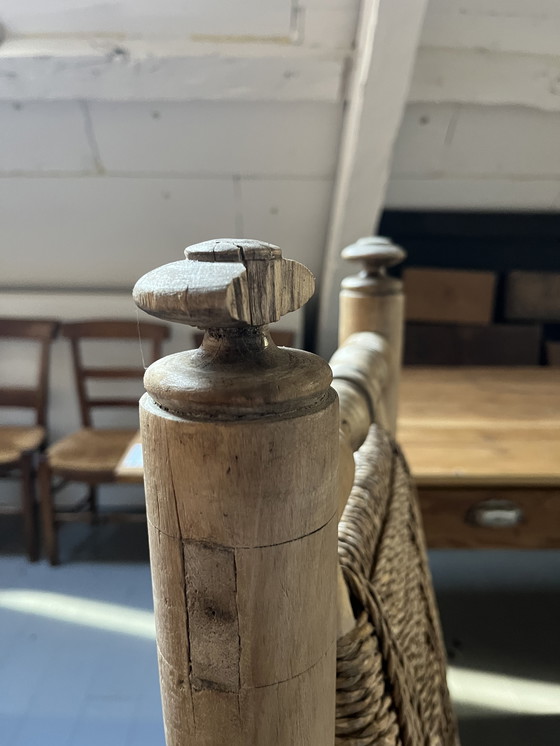 Image 1 of 6 Stühle aus Holz und Seil, die Adrien Audoux und Frida Minet zugeschrieben werden