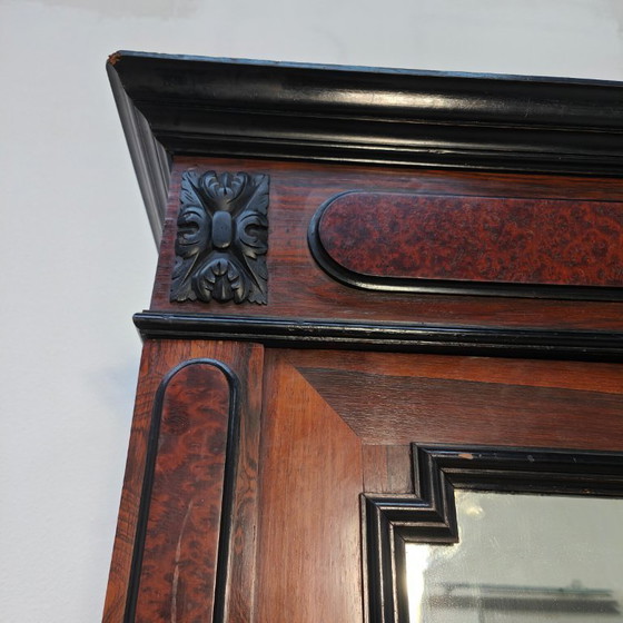 Image 1 of Vintage antieke kledingkast garderobekast kleerkast spiegelkast demontabel