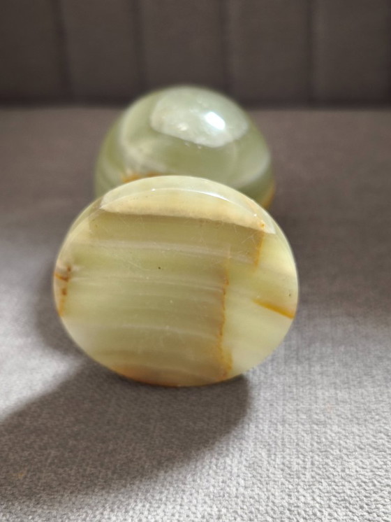 Image 1 of Briquet en onyx avec bougie chauffe-plat