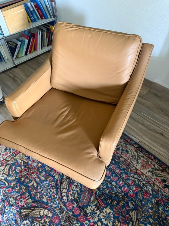 Image 1 of 2x originele Børge Mogensen fauteuil model 2207 Fredericia | leer