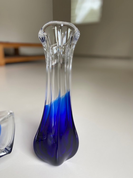 Image 1 of Murano vintage vase and bowl (blue)