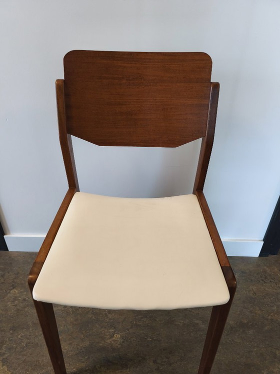 1 Stoel Deens Design Jaren '60 – Eetkamerstoelen, Wood, Skai (photo 6 of 6)