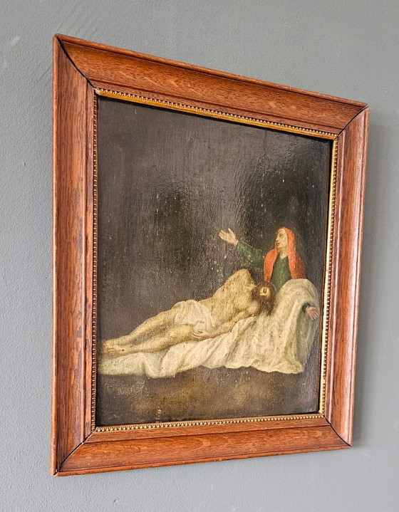 Image 1 of Old Painting Unknown Artist "The Lamentation of Christ"