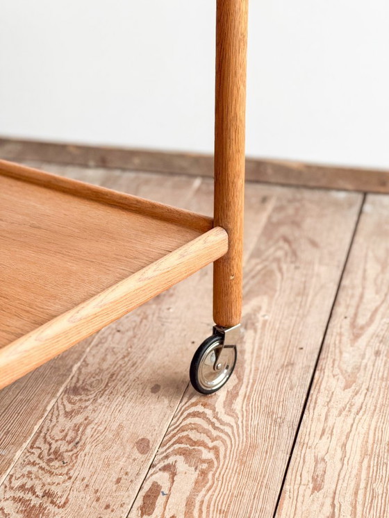 Image 1 of Scandinavian Oak Bar Trolley by Hans Wegner for Andreas Tuck, Mid Century