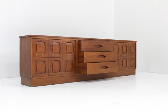 Image 1 of Buffet vintage graphique en bois de teck 1960s