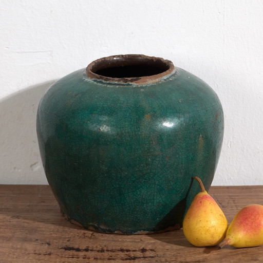 Antieke groene vaas (ca.1820) #31