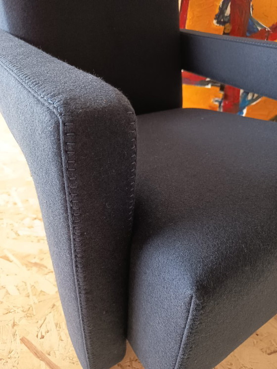 Image 1 of CASSINA Utrecht 637 armchair in Midnight BLUE Kvadrat wool by Gerrit Rietveld