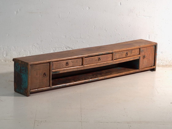 Mobile basso antico in legno di olmo – Cina, circa 1900 – Credenze con vetrina, Rustic (photo 2 of 40)