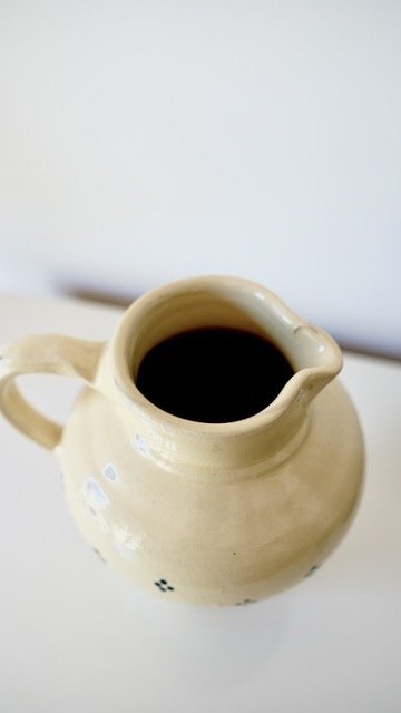 Image 1 of Rustic vintage ceramic jug - Butter yellow