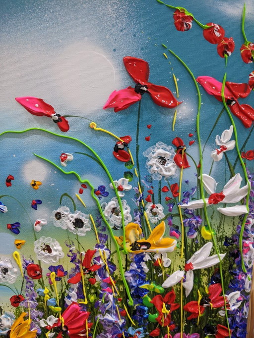 Evelina Vine - Blossoms in Bloom - Artist Painting – schilderijen tekeningen, Canvas (photo 2 of 9)