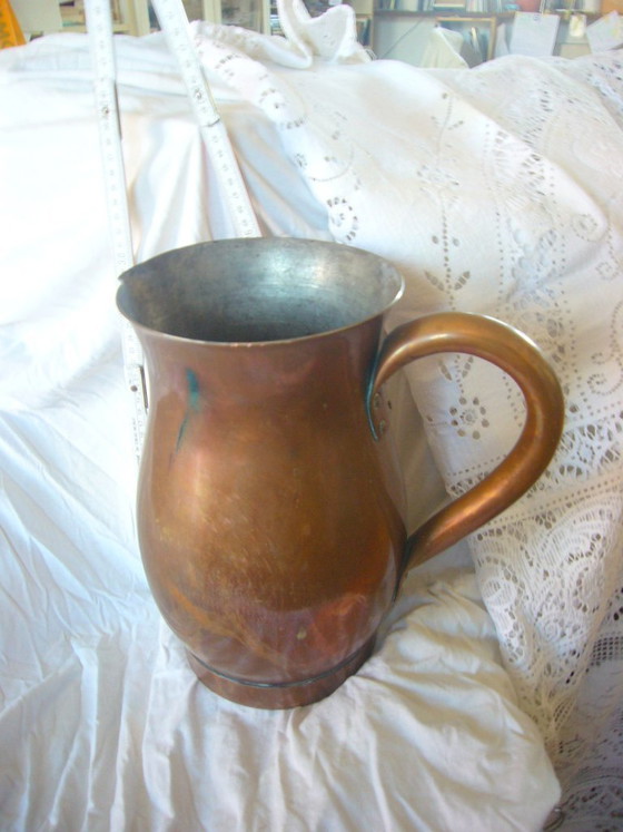 Image 1 of Oude vintage koperen kan met stempel/keurmerk: Chr. Wagner