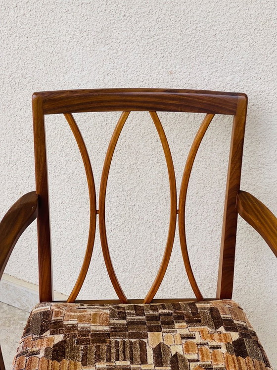 Image 1 of Paire de chaise et fauteuil vintage en teck et tissu, 1960