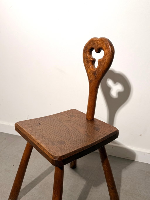 Rustieke eiken stoel in brutalistische stijl – eetkamerstoelen (photo 2 of 4)
