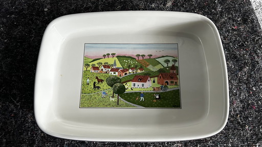 Boch & Villeroy di Laplau, dipinto naif su porcellana.