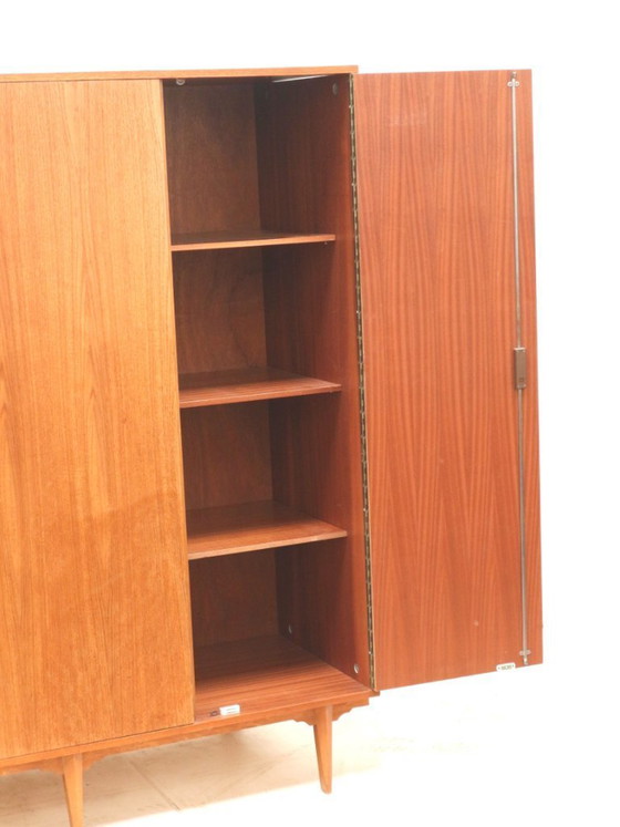 Image 1 of Vintage Belgisch design 3-deurs kledingkast gemaakt in de jaren ’60