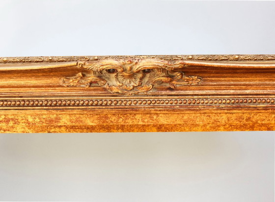 Image 1 of Marco barroco antiguo de madera con pan de oro, hecho a mano, estilo Luis XVI. Marco barroco para cuadro, espejo, etc.