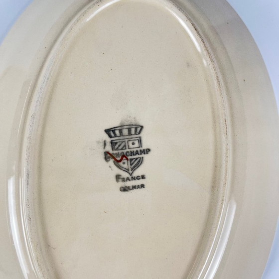 Image 1 of Longchamp "Colmar" Modell Tablett Duo, geometrisches Muster 1930