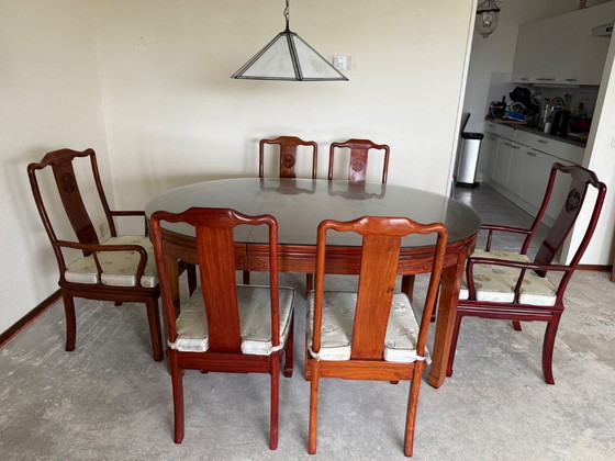 Tavolo cinese – Set da pranzo, Glass, Textile (photo 4 of 5)