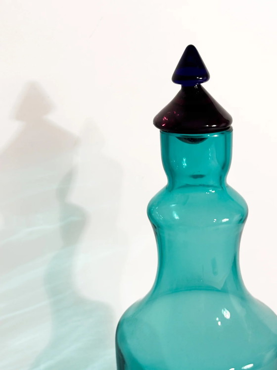 Bottiglia in vetro di Murano verde di Yoichi Ohira per De Majo, 1992, Oggetti decorativi, Hedendaags (foto 3 di 8)