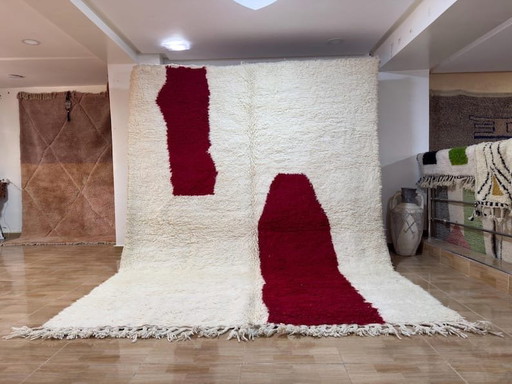 Tapis En Laine Fait Main 1,5/2,5 M Rouge Et Blanc – Ahrend, vloerkleden en tapijten, Wool