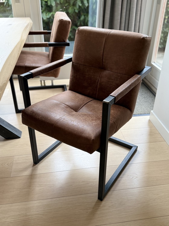 Prachtige Gardo Boomstamtafel 240 Cm + 6 Luxe Contiro Stoelen – Als Nieuw! – Eetkamerset, Wood (photo 9 of 15)