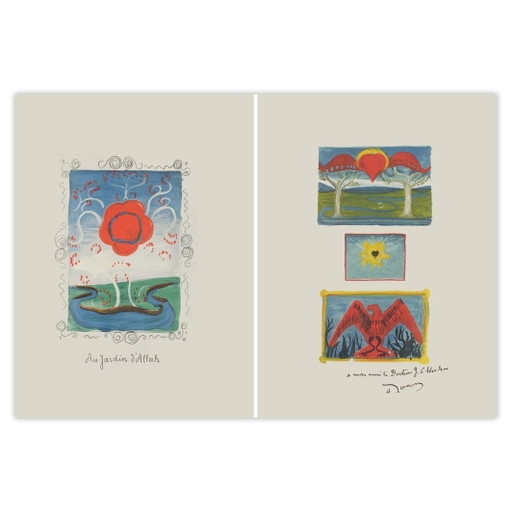 André DERAIN Lithographie Au Jardin D'Allah 1 + 2 1939 – lithos zeefdrukken, Paper (photo 2 of 5)