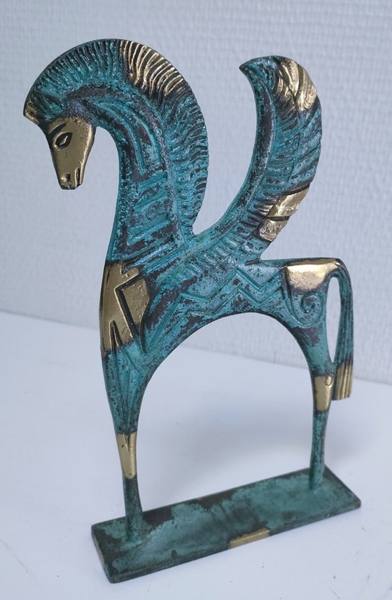 Image 1 of estatua pégase bronce pátina verde