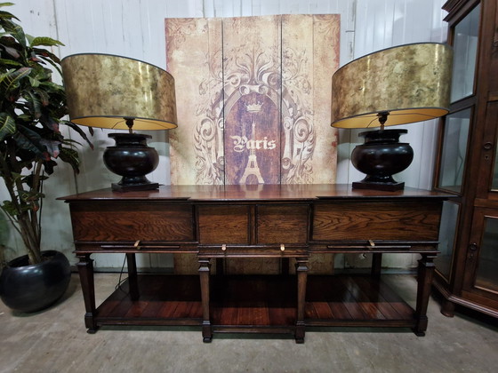 Image 1 of Antique classic English side table, hall table, wall console dim. 176x48cm and 72cm high.