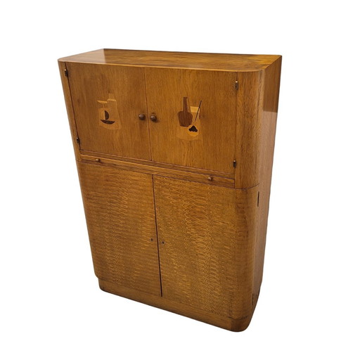 Mueble Bar Art Déco, Madera De Arce, Circa 1930 – Francia