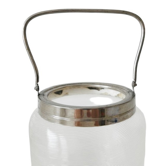 Image 1 of Vintage ice bucket Fries wire glass chrome 1960's