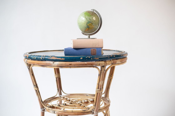 Image 1 of Bamboe tuintafel met patina, jaren 60