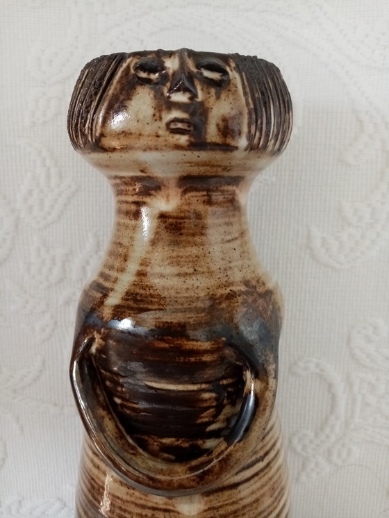 Image 1 of Totem Woman" Stoneware Vase From French Ceramist Jacques Pouchain