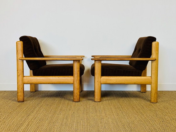 Image 1 of Ensemble de Salon modulable Vintage en Chêne et Velours Côtelé, 1960s, Set de 5