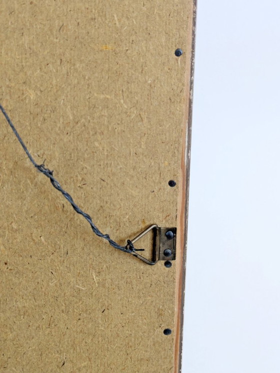 Image 1 of Ricamo vintage incorniciato con scena di giardino primaverile, arazzo da parete per arredamento in stile cottage.