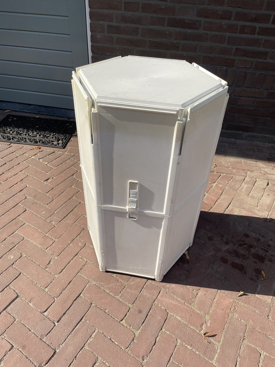 Image 1 of Vintage tuintafel honingraat model inklapbaar 