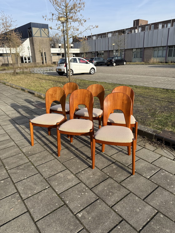 Image 1 of 6x 'Sedia Morten' restaurata, Koefoeds Hornslet '70